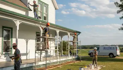 Professional painters working on a residential painting project in Olathe, KS
