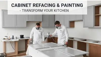 Cabinet painting service in Olathe, KS by Olathe Paint Pros with smooth, durable finish