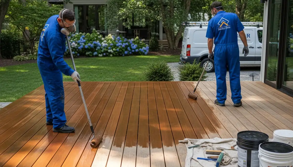 Deck staining service in Olathe, KS by Olathe Paint Pros for weather-resistant wood protection