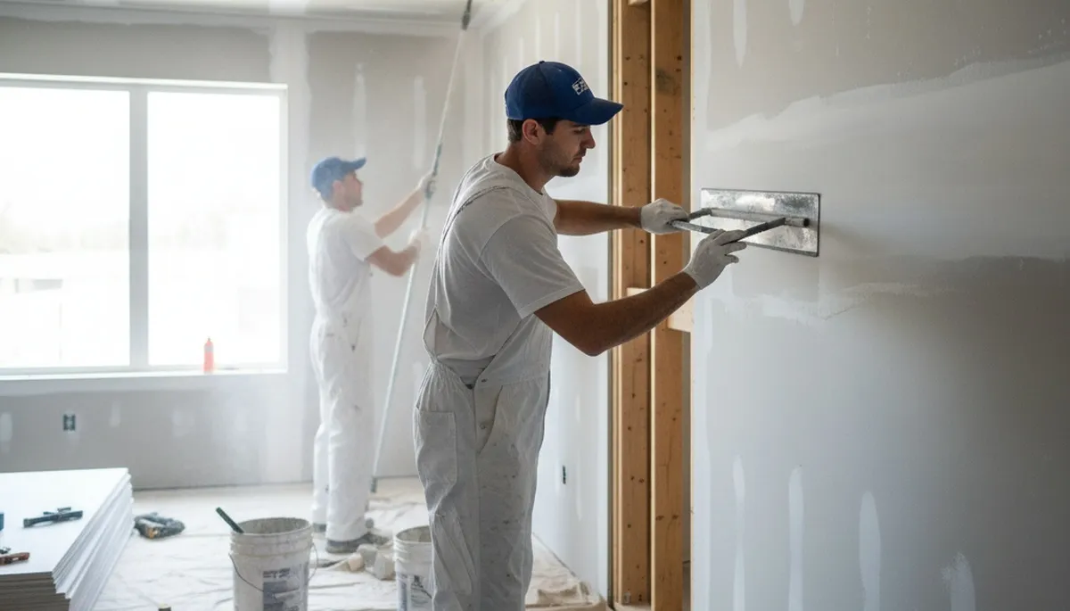 Drywall repair service in Olathe, KS, restoring smooth walls for painting and finishing