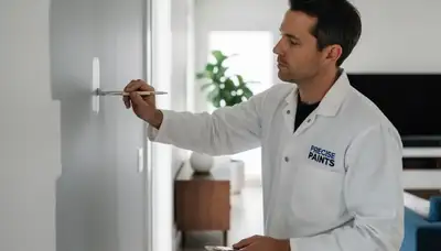 Painter repairing wall touch-ups in Olathe, KS for scuffs, chips, and faded paint